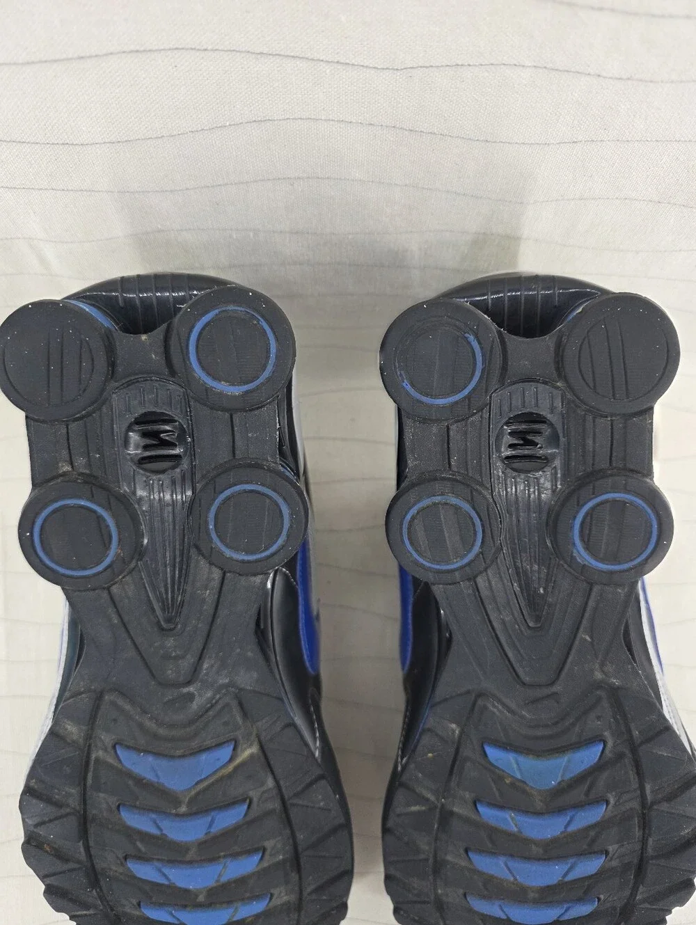 Nike Mems Shox Heritage Grey Black Blue Sneakers Shoes 386202-041 Size 12.5